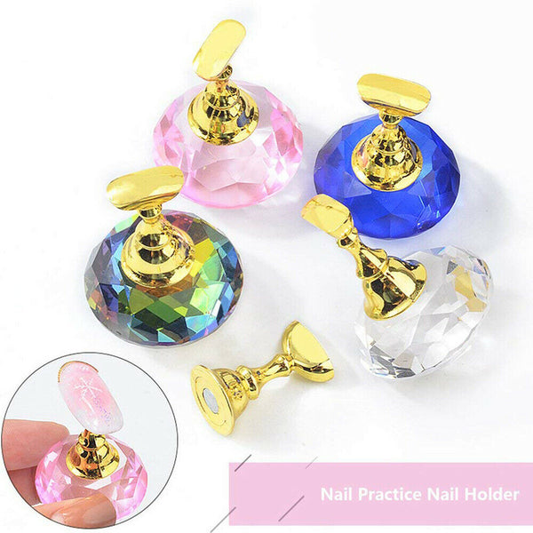 Magnetic Nail Tip Display Stand Holder Practice Set Art Training Tool Finger