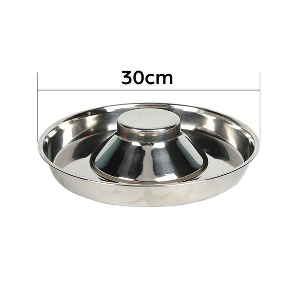 Feeder Bowl Stainless Dish Puppy Dog Pet Cat Litter Food Feeding Weaning Home AU