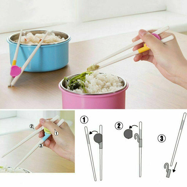 Chopsticks Adult Baby Children Beginners Training Learning Reusable Helper AU