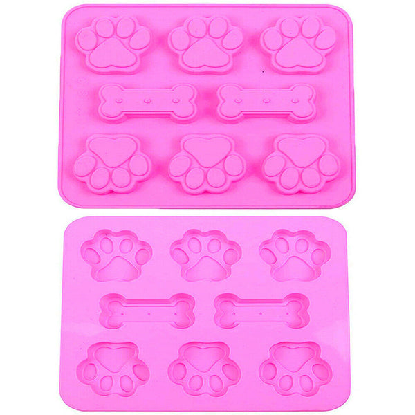 Reusable Silicone Dog Paw And Bone Cake Chocolate Mold Cookie Baking Mould Tools