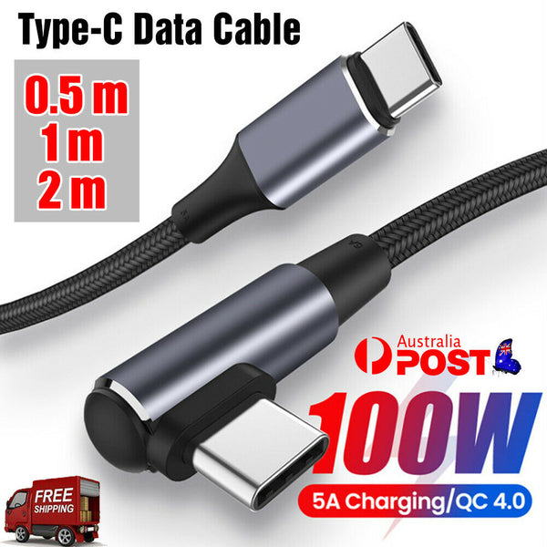 PD 100W 5A USB C To USB C Fast Charger Dual Type C Charging Data Sync USB Cable