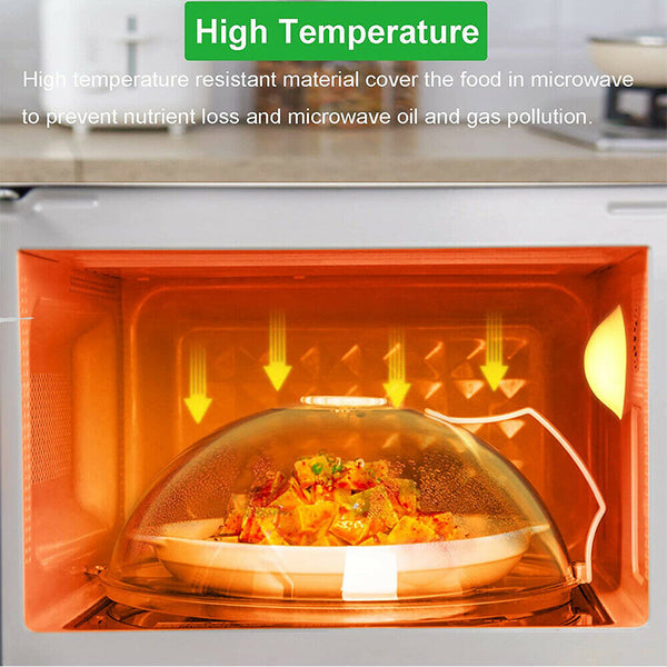 Microwave Food Dish Anti-Splatter Cover Guard Lid With Steam Vents Plate Covers