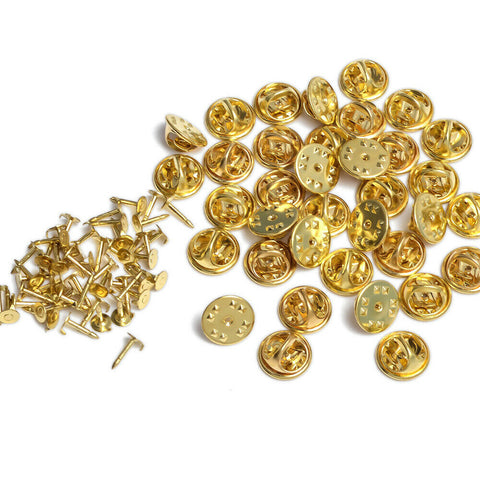 50/100X Butterfly Clutch Tie Tacks Pin Backs Replace With Blank Badge Pins Set