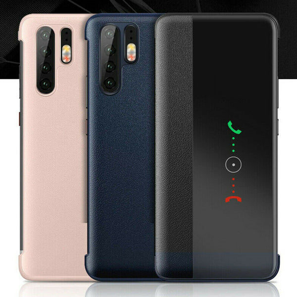 For Huawei P30 Pro Smart View Window Flip Leather Shockproof Case Cover 2019