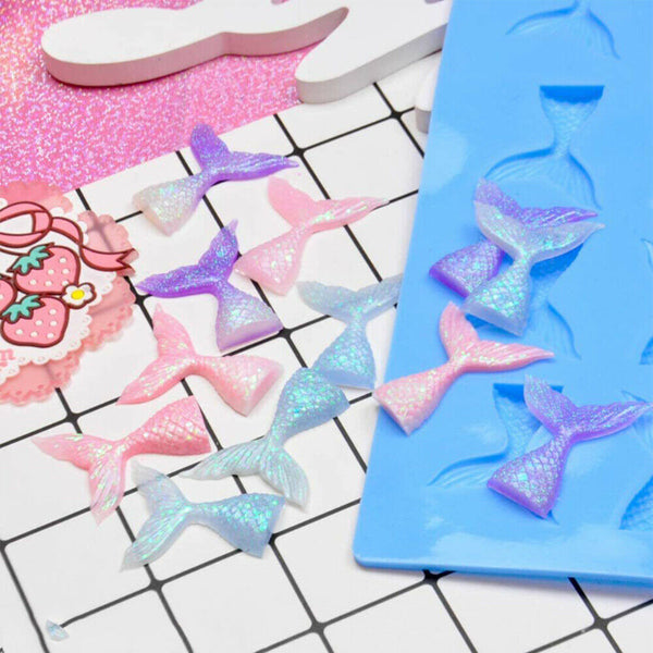 Mermaid Tail Silicone Cake Mold Jelly Cookies Chocolate Baking Mould Ice Cube