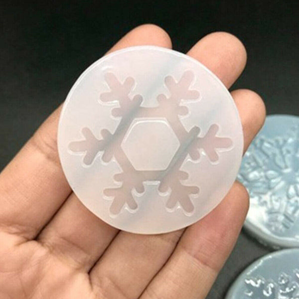 6x CHRISTMAS SILICONE SNOWFLAKE MOULDS RESIN JEWELRY MAKING MOLD DIY CRAFT TOOL