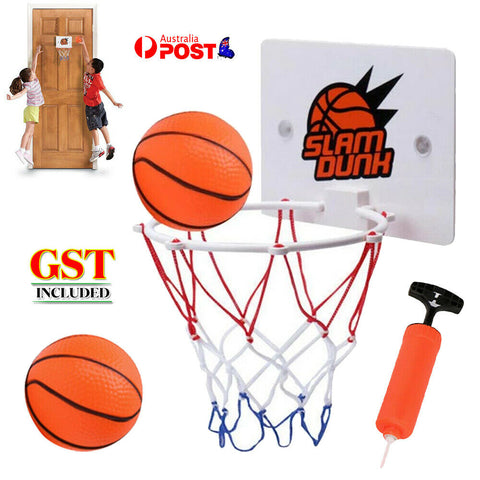 Kids Children Indoor Mini Basketball Hoop Net Toy Door Wall Mounted Pump Dunk