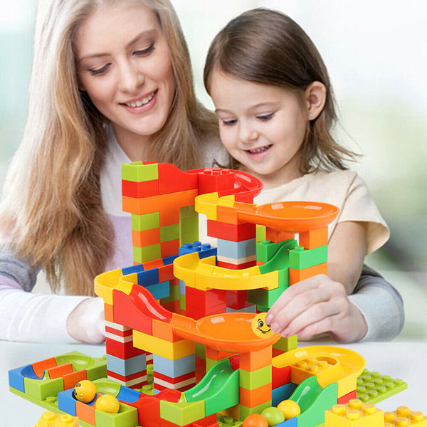 165Pcs Marble Race Run Building Blocks Maze Ball Jungle Track Building Toys Kids