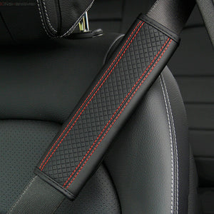 Leather Safety Belt Shoulder Cover Breathable Protection Seat Belt Padding Pad