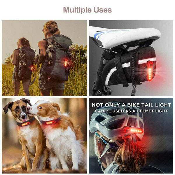 2pc USB Rechargeable Bike Bicycle Cycling 4 Modes LED Front Rear Tail Light Lamp