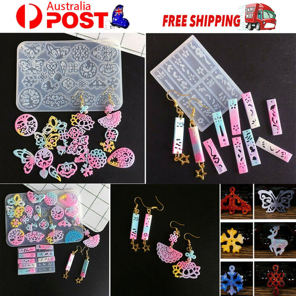 Silicone Hollow Earring Pendant Jewelry Making Mold Resin Mould Casting Craft