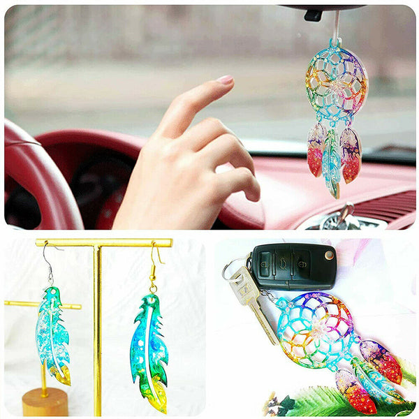 4X Silicone Dream Catcher Earring Resin Epoxy Mold Eardrop Pendant Casting Mould