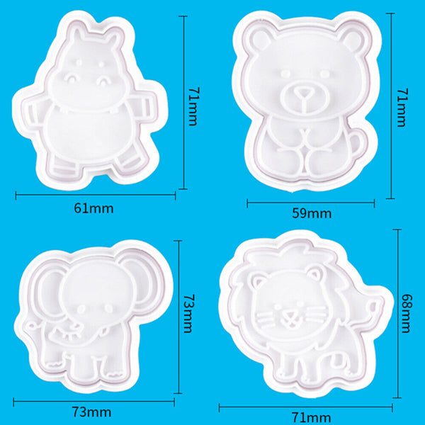 Animal Cookie Mold Plastic Biscuit Cutter Sugarcraft Jungle Party Baking Tool