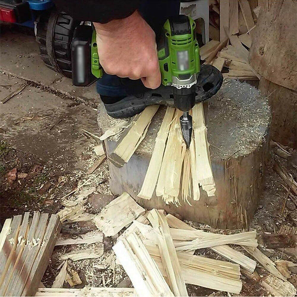 Log Wood Cone Driver Splitter Screw Splitting Firewood Drill Bit High Speed