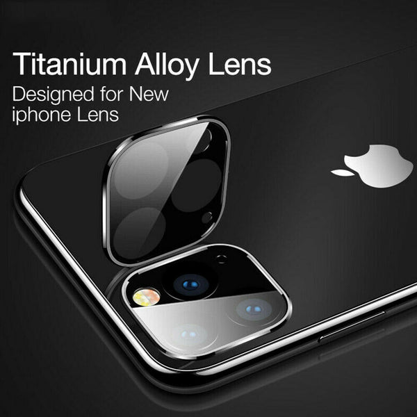 For iPhone 11 Pro Max Back Camera Lens Protector 3D Tempered Glass Metal Frame