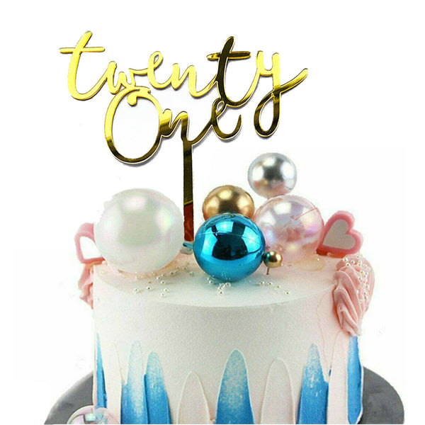 Acrylic Cake Topper Mirror 16 Sixteen 21 Twenty One 21st Birthday Party Decor