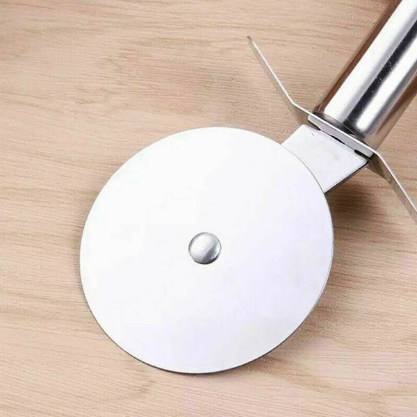 Pizza Wheel Cutter Stainless Steel Slicer Chopper Knife Blade w/ Handle Kitchen