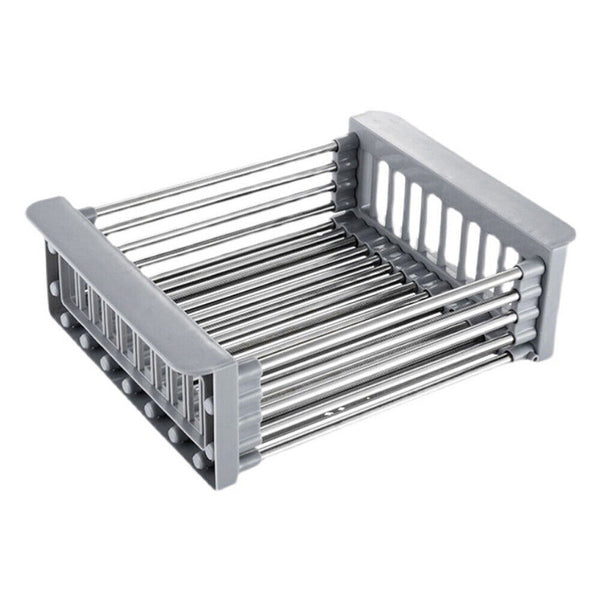 Stainless Steel Storage Sink Drain Basket Dish Drying Rack Kitchen Organizer AU