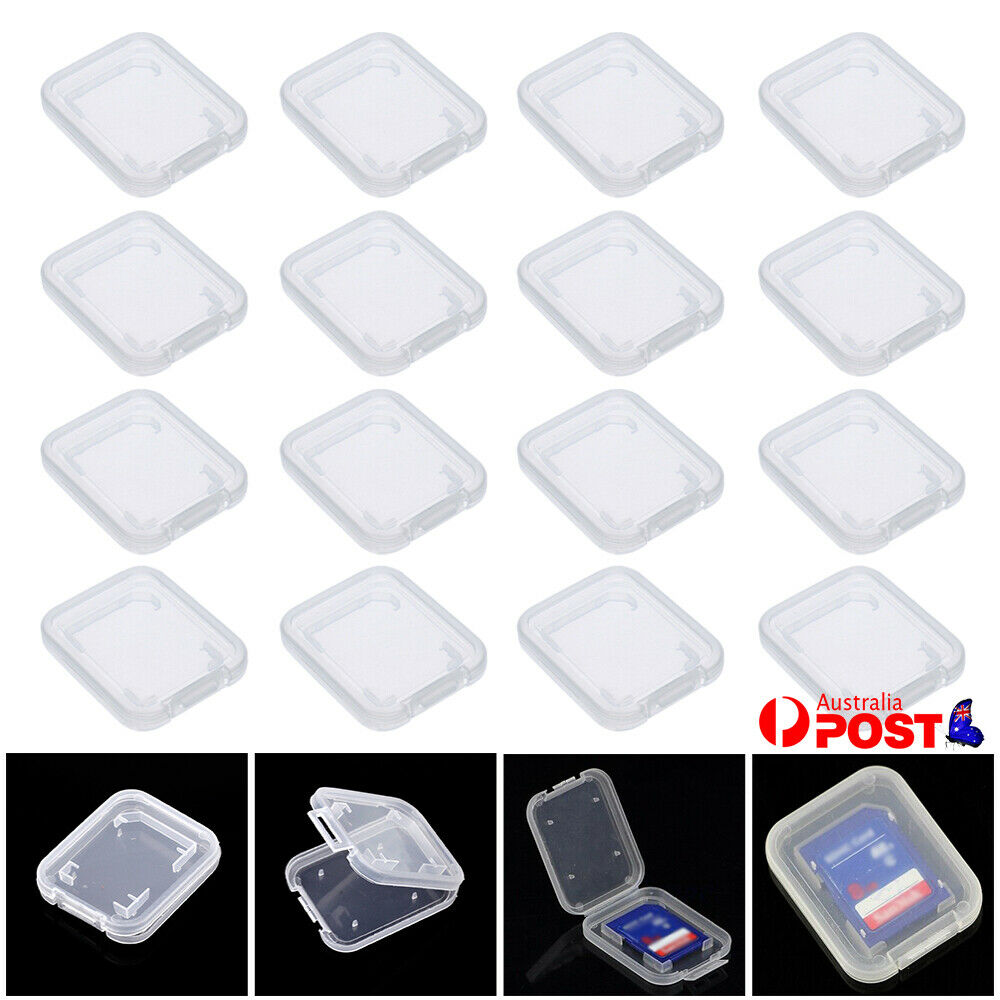 10Pcs SD SDHC Memory Card Case Box Storage Hard Plastic Transparent Holder