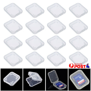 10Pcs SD SDHC Memory Card Case Box Storage Hard Plastic Transparent Holder