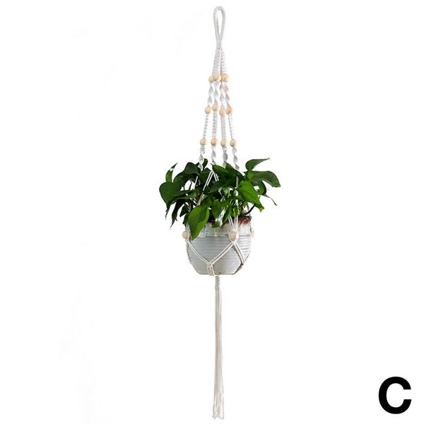 Macrame Plant Hanger Flower Pot Holder Hanging Planter Basket Rope Braided Decor