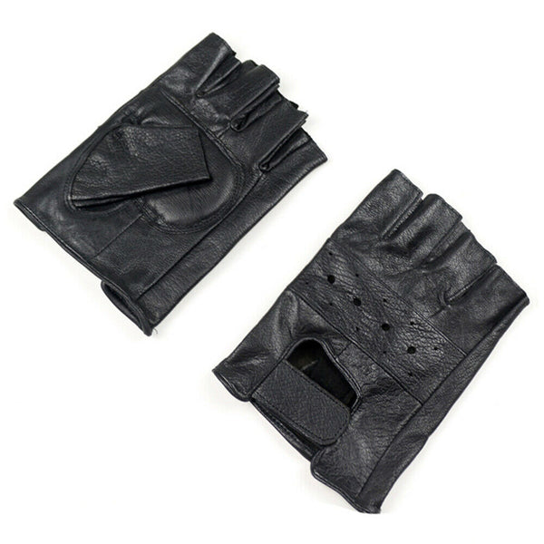 Tactical PU Leather Half Finger Gloves Fitness Fingerless Army Military Driving