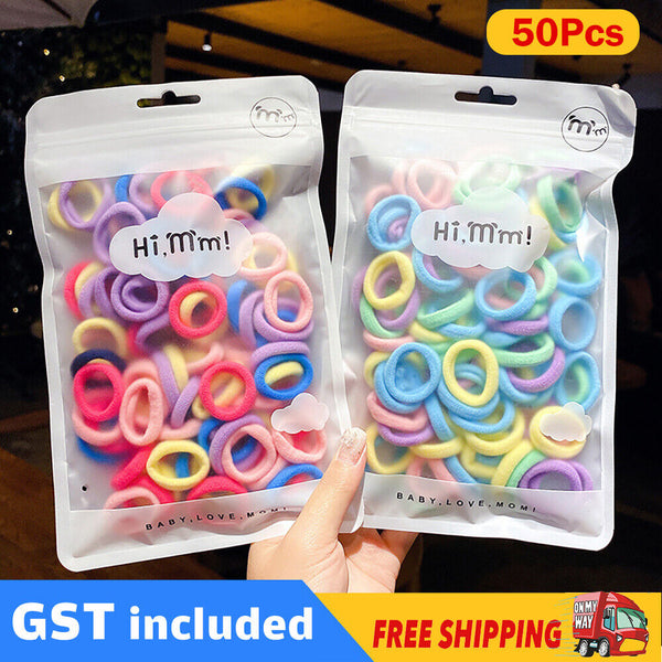 50/100Pcs Girls Mini Hair  Ties  Elastic Hairbands Kids Cute Baby Shower Gift