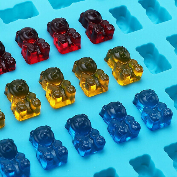 1/2PC 50Bear Silicone Gummy Chocolate Baking Mold Ice Cube Tray Candy Jelly Mold