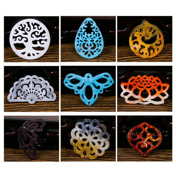 Silicone Hollow Earring Pendant Jewelry Making Mold Resin Mould Casting Craft