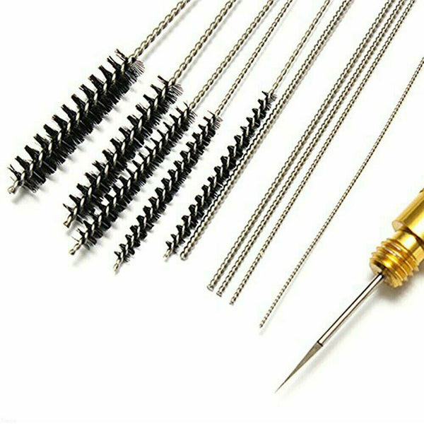 11pcs Airbrush Cleaning Needle Brush Accessories Kit for Spray Gun Cleaner