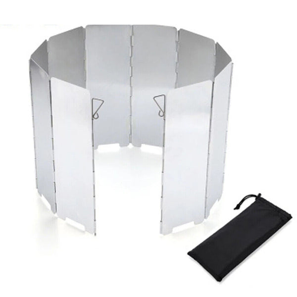 10-20 plates Foldable Aluminum Camping Cooker BBQ Gas Stove Wind Shield Screen