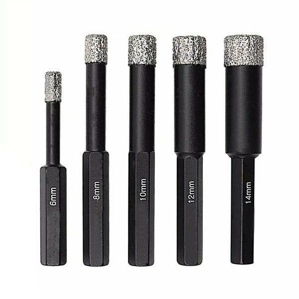 6/8/10/12/14mm Dry Diamond Drill Bits For Porcelain Glass Tile Ceramic Marble AU