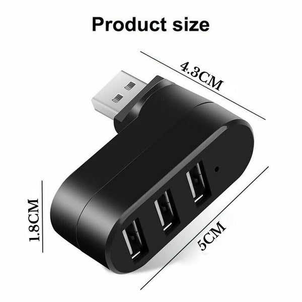 3 Port USB HUB Distribution Splitter Adapter Super Speed Data Hub For Laptop PC