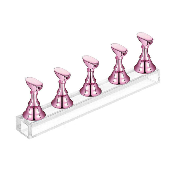 2 Sets Acrylic Nail Art Practice Display Stand Magnetic Nail Art Tips Holders