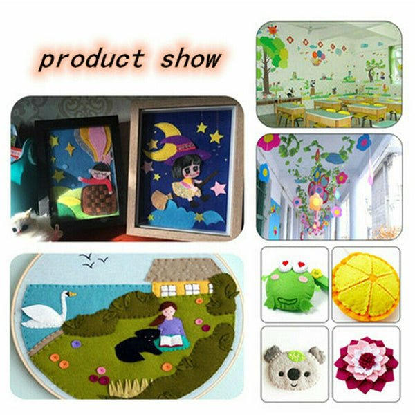 40pcs Mix Colour Squares Non Woven Felt Fabric Sheets For Kids DIY Art Handcraft