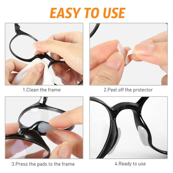 Set of 6 Pairs Silicone Nose Pads Anti Slip Stick On for Eye Glasses Sunglasses