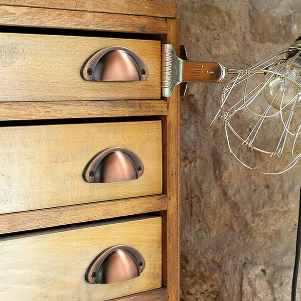 24PCS Cup Pull Cabinet Handle Door Draw Rustic Iron Antique Look Bronze/Black