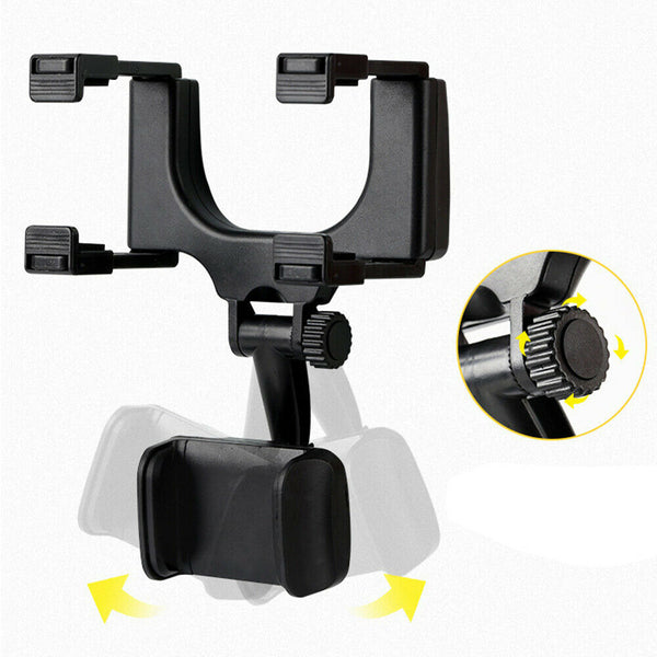 Phone Holder Rear View Mirror Mount Car Truck Smartphone GPS Cradle 360°Rotation