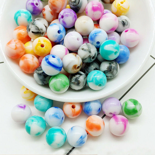 70pcs Round Beads Acrylic Colourful Jewellery Mixed Colours Spacer 7mm DIY Craft