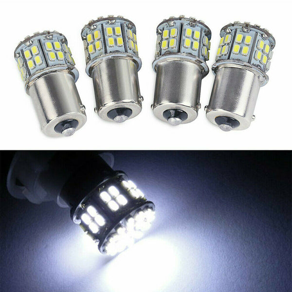 2x BA15S 50 SMD LED - BRIGHT WHITE 1156 Brake Reverse Light Bulb Globe Lamp 12V