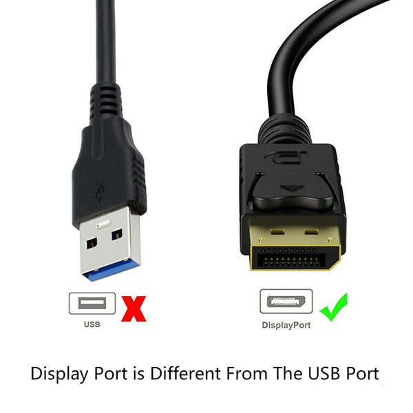 1.8M Displayport Display Port DP to HDMI Cable Male to Male Full HD High Speed