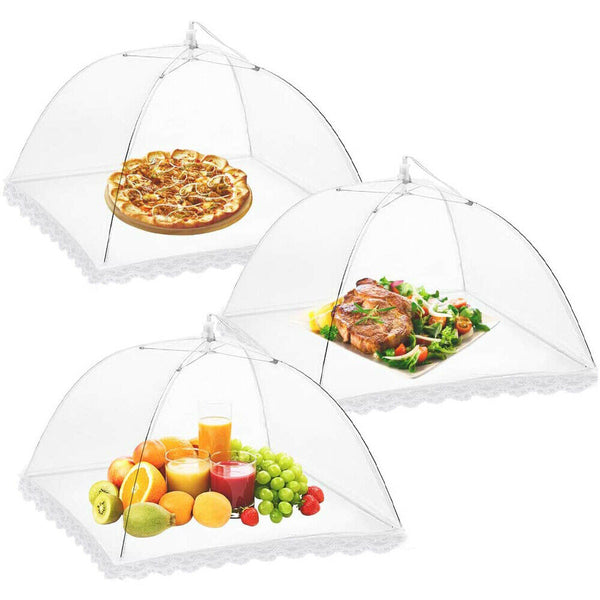 2PCS Large Collapsible Mesh Food Covers Dome Pop Up Umbrella Fly Wasp Net 45CM