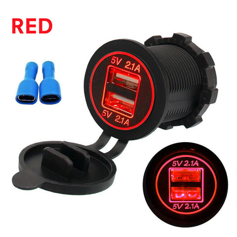 12V 4.2A Dual USB Charger Power Socket Outlet Flush Mount For Marine Caravan AU