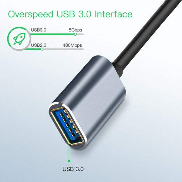 USB 3.0 Cable Super Speed USB Extension/Cable USB Data Extender Lead 0.5/1/1.5M