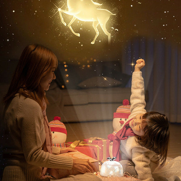 USB Night Light Projector Ocean Wave Santa Claus LED Lamp Kids Sleep Relaxing OZ