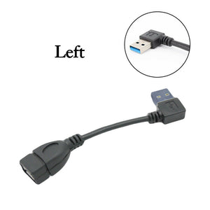 USB 3.0 Type A 90 Degree Left Right Angle Extension Cable Male to Female Adapter