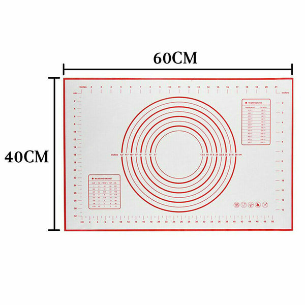 3Size Non-Stick Silicone Cake Dough Mat Pastry Clay Fondant Baking Sheet Kitchen