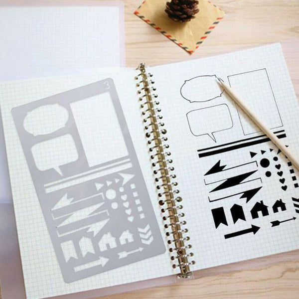 20x Bullet Journal Stencil Plastic Planner Stencils Notebook/Diary/Scrapbook DIY