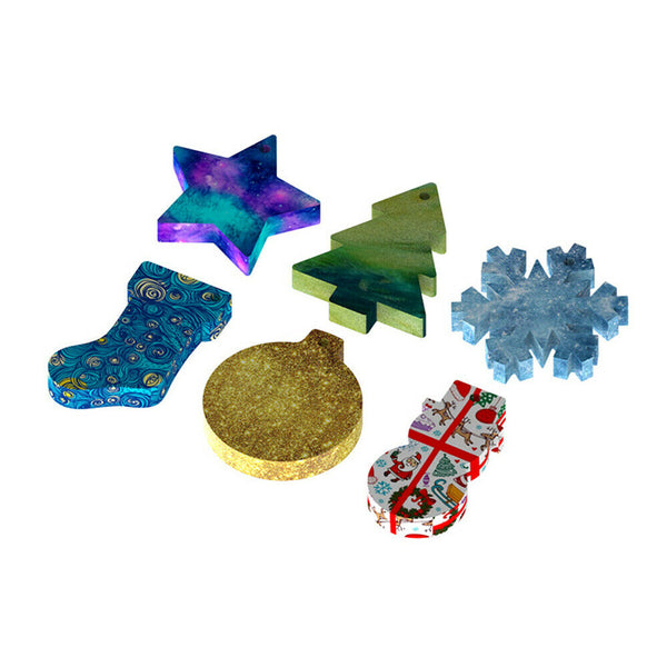 Christmas Snowflake Snowman Epoxy Resin Mold Pendants Ornaments Silicone Mould