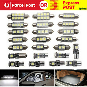 23PCS CAR 12V LED FESTOON INTERIOR WHITE LIGHT BULB 5050 5SMD AUTO DOME GLOBE